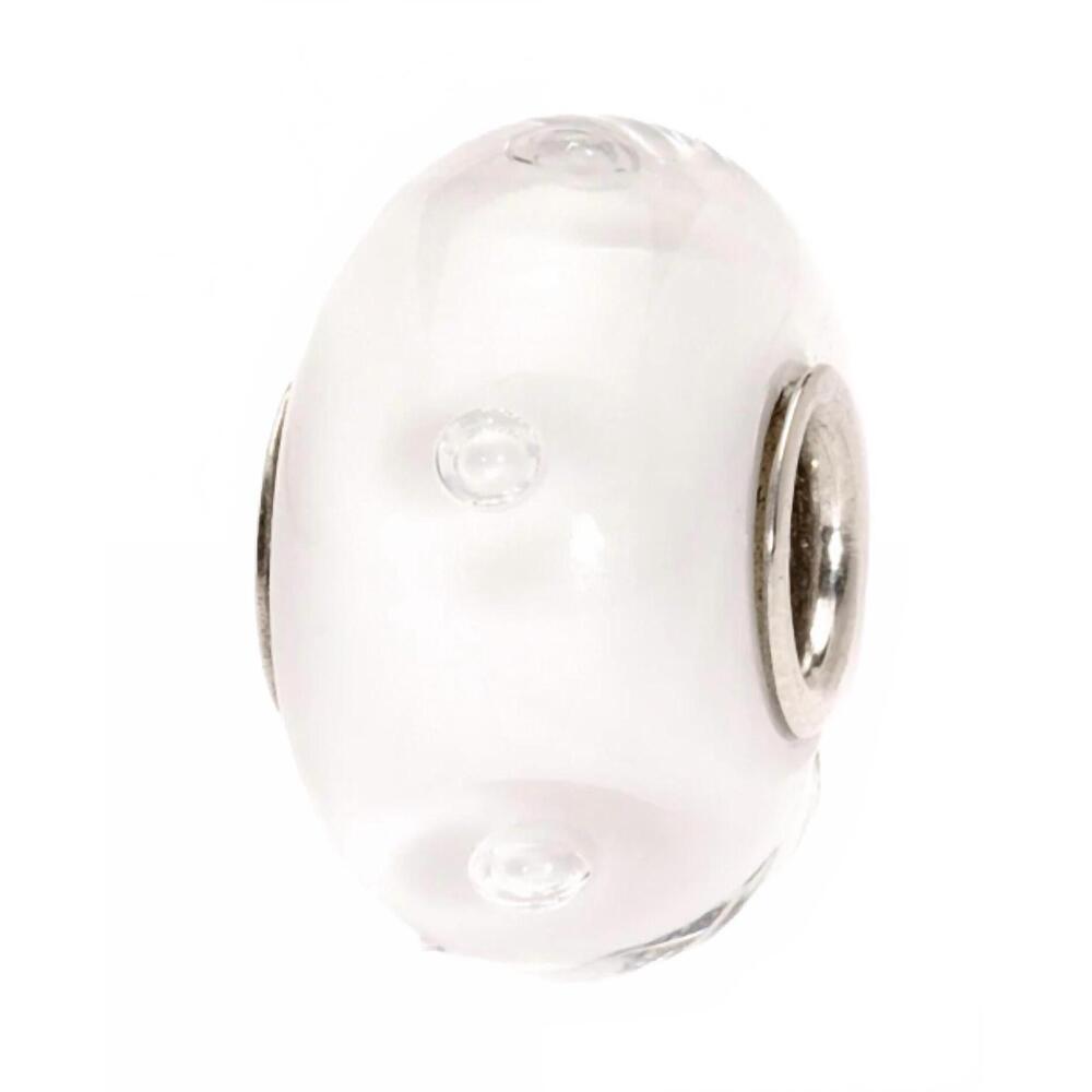 NEW TROLLBEADS women's bubbles glass bead charm in white
